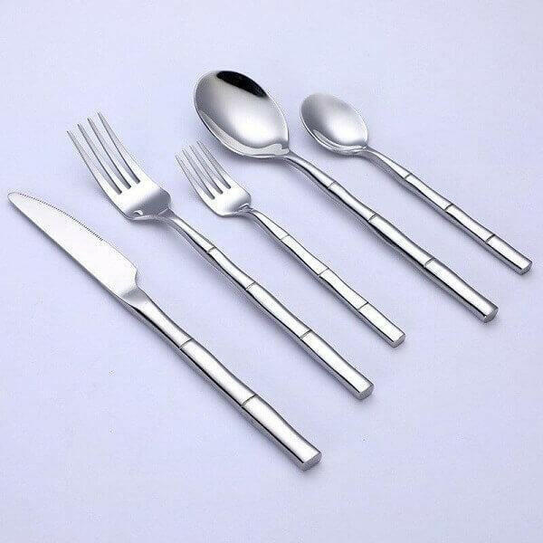 Bamboo Pattern Flatware Set, 24 Piece