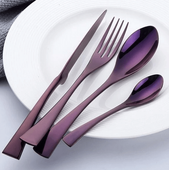 Metallic Flatware Set, 4 Piece