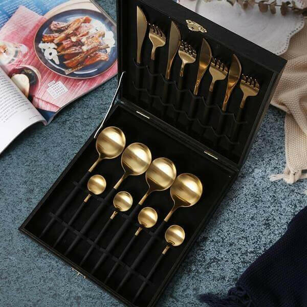 Matte Black Silverware Set, 4 or 16 Piece