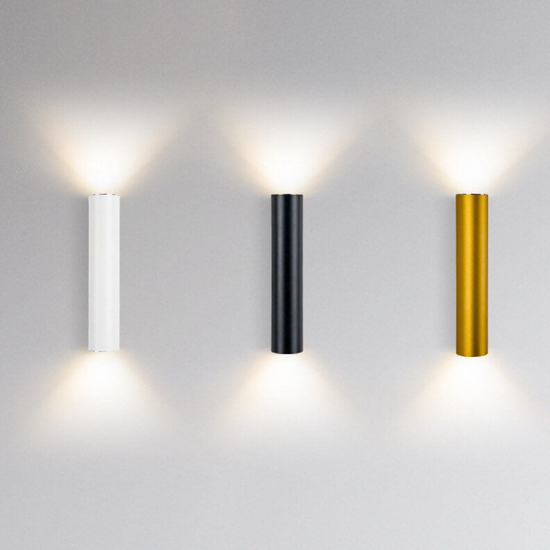 Modern Minimalist Round Aluminum Cylinder 2-Light Wall Sconce for Bedroom