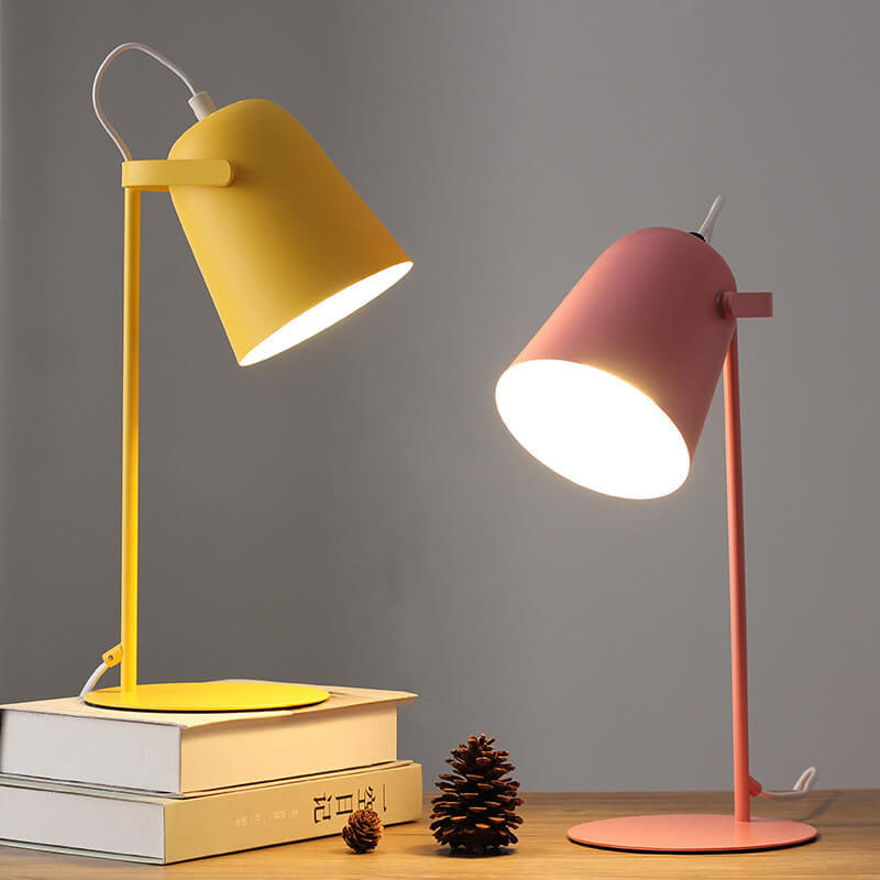 Nordic Macaron-Inspired Creative Iron Bucket Table Lamp – 1-Light Design