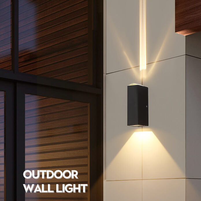 Modern Minimalist Aluminum Rectangular LED Outdoor Wall Sconce for Patio Lighting