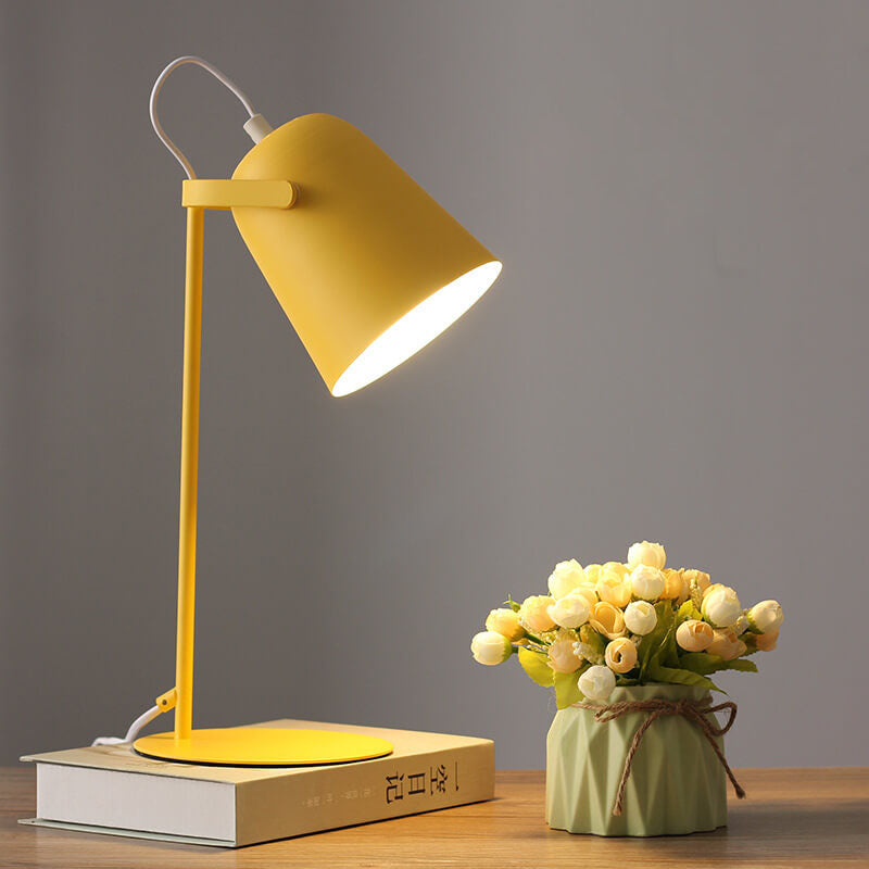 Nordic Macaron-Inspired Creative Iron Bucket Table Lamp – 1-Light Design