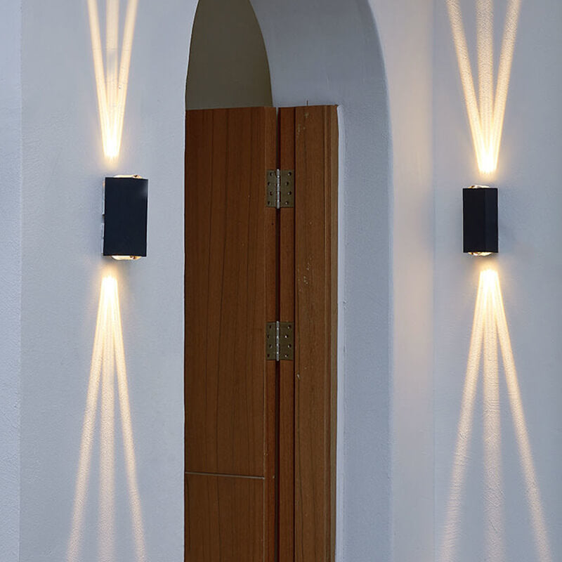 Modern Minimalist Aluminum Rectangular LED Outdoor Wall Sconce for Patio Lighting