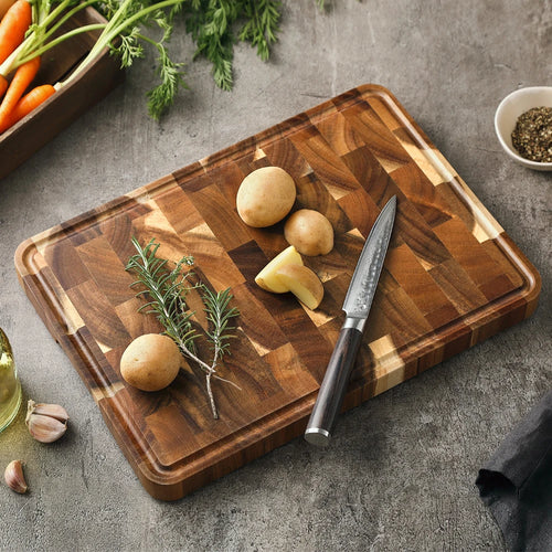 Cutting Board Premium Acacia Wood Splicing Kitchen Accessories Chopping Board Drain Water and Damp-Proof Kitchen Tools