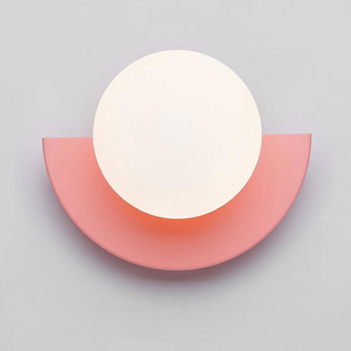 Modern Minimalist 1-Light Glass Wall Sconce with Colorful Spherical Semicircle Design