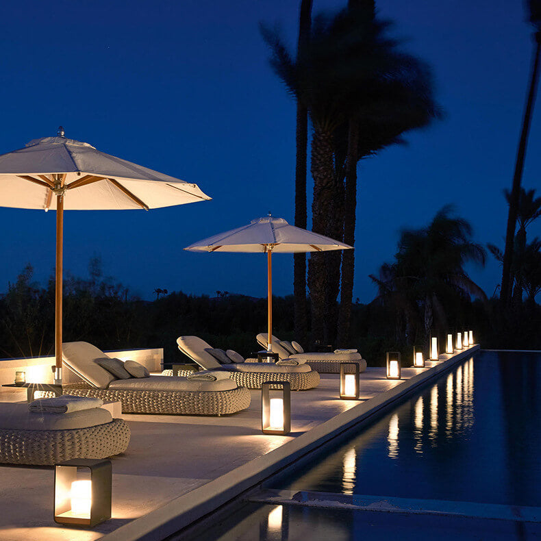 Modern Minimalist Square Stainless Steel & Acrylic LED Landscape Light, Waterproof Outdoor Lawn and Patio Fixture