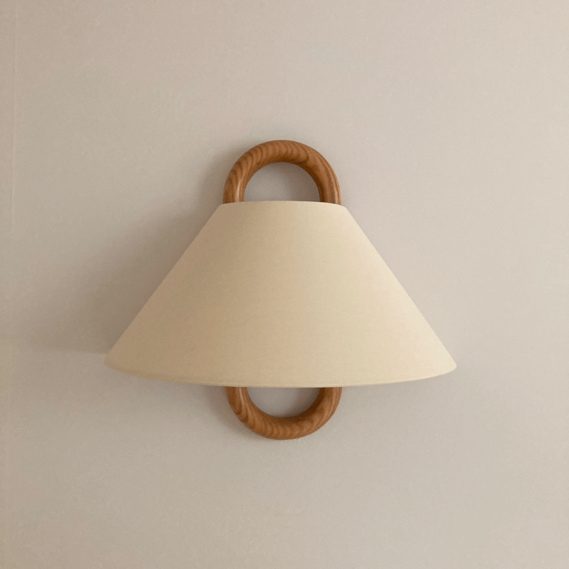 Modern Solid Wood Pleated Semi-Circular 1-Light Wall Sconce Lamp