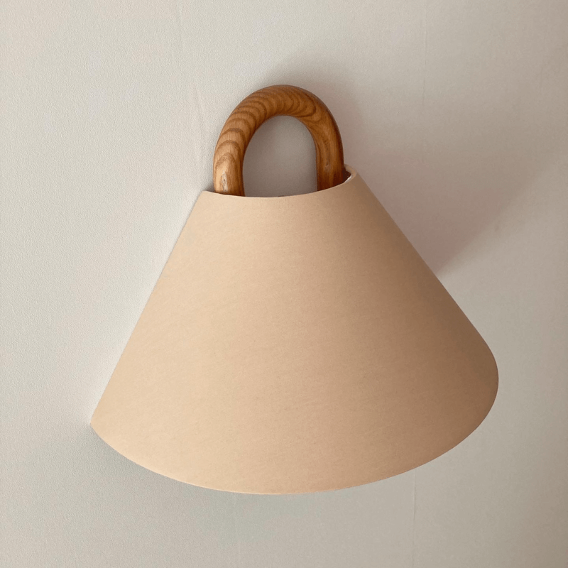 Modern Solid Wood Pleated Semi-Circular 1-Light Wall Sconce Lamp