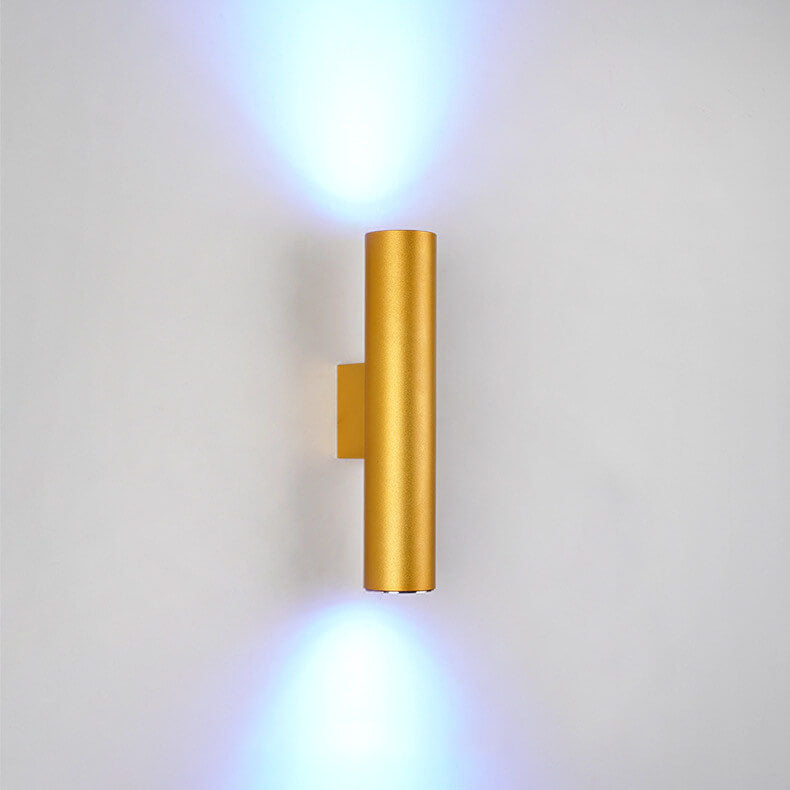 Modern Minimalist Round Aluminum Cylinder 2-Light Wall Sconce for Bedroom