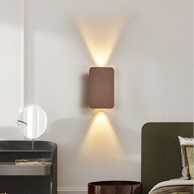 Nordic Minimalist Aluminum Rectangular Flat Panel 2-Light LED Wall Sconce