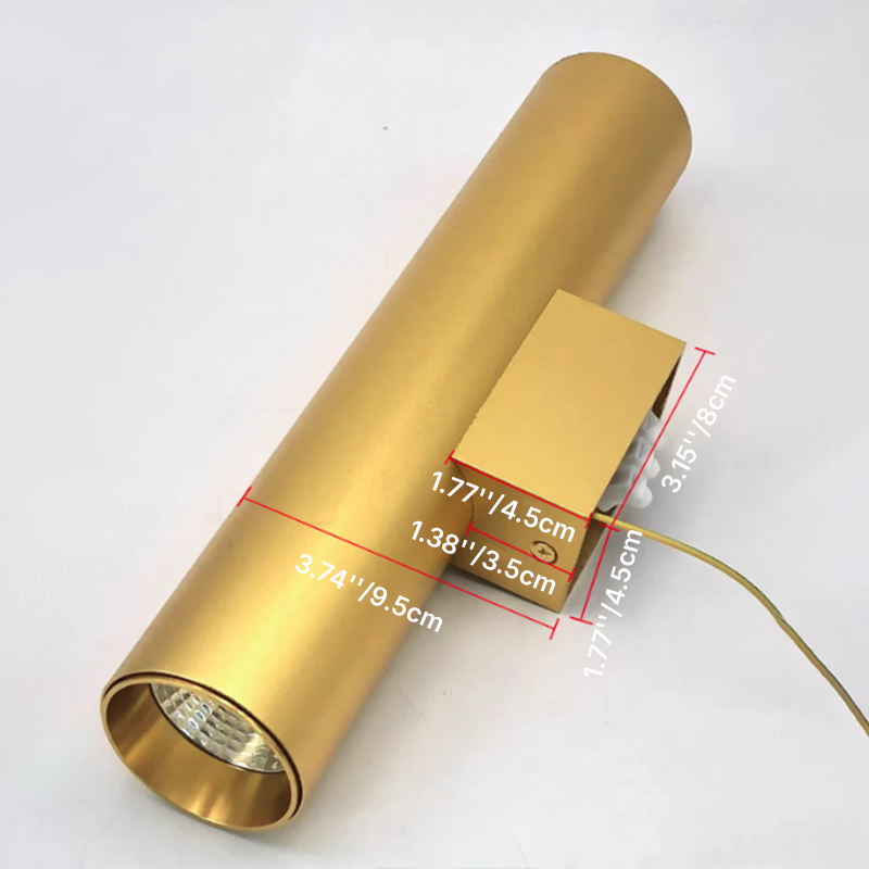 Modern Minimalist Round Aluminum Cylinder 2-Light Wall Sconce for Bedroom