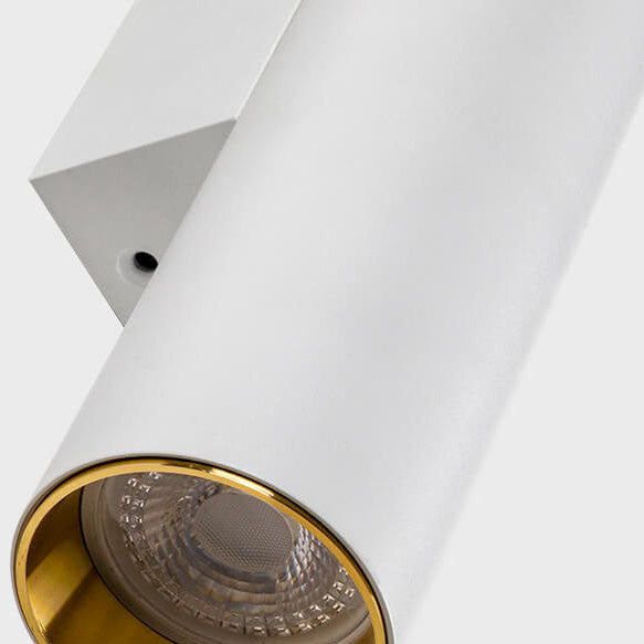 Modern Minimalist Round Aluminum Cylinder 2-Light Wall Sconce for Bedroom