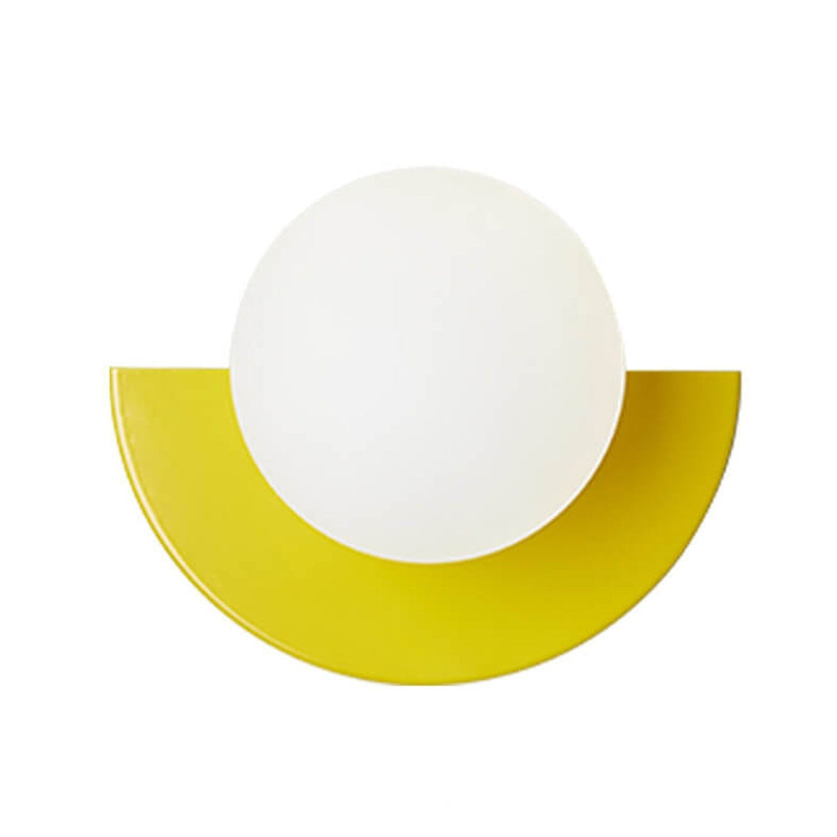Modern Minimalist 1-Light Glass Wall Sconce with Colorful Spherical Semicircle Design