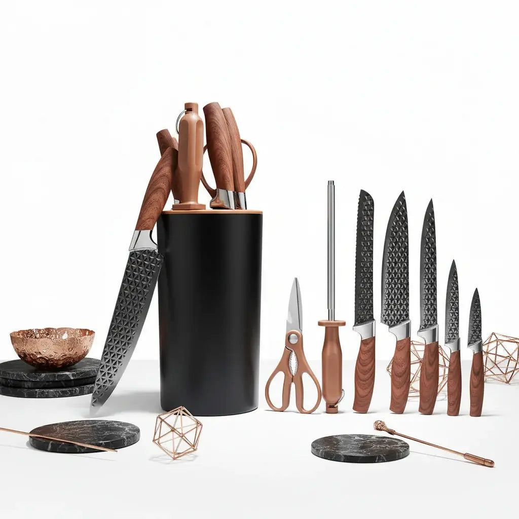7-Piece Stainless Steel Kitchen Knife Set with Holder