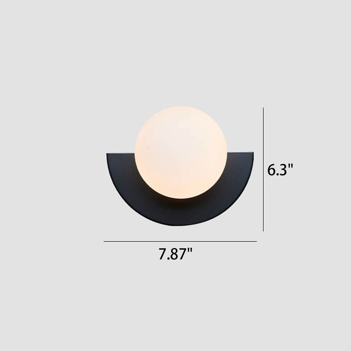 Modern Minimalist 1-Light Glass Wall Sconce with Colorful Spherical Semicircle Design