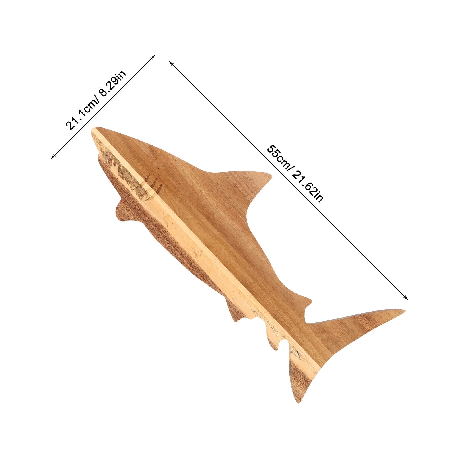 Acacia Wood Shark Charcuterie Board Serving Platter Cutting Board for Meat Cheese Bread Vegetables Ocean Themed Party Appetizer