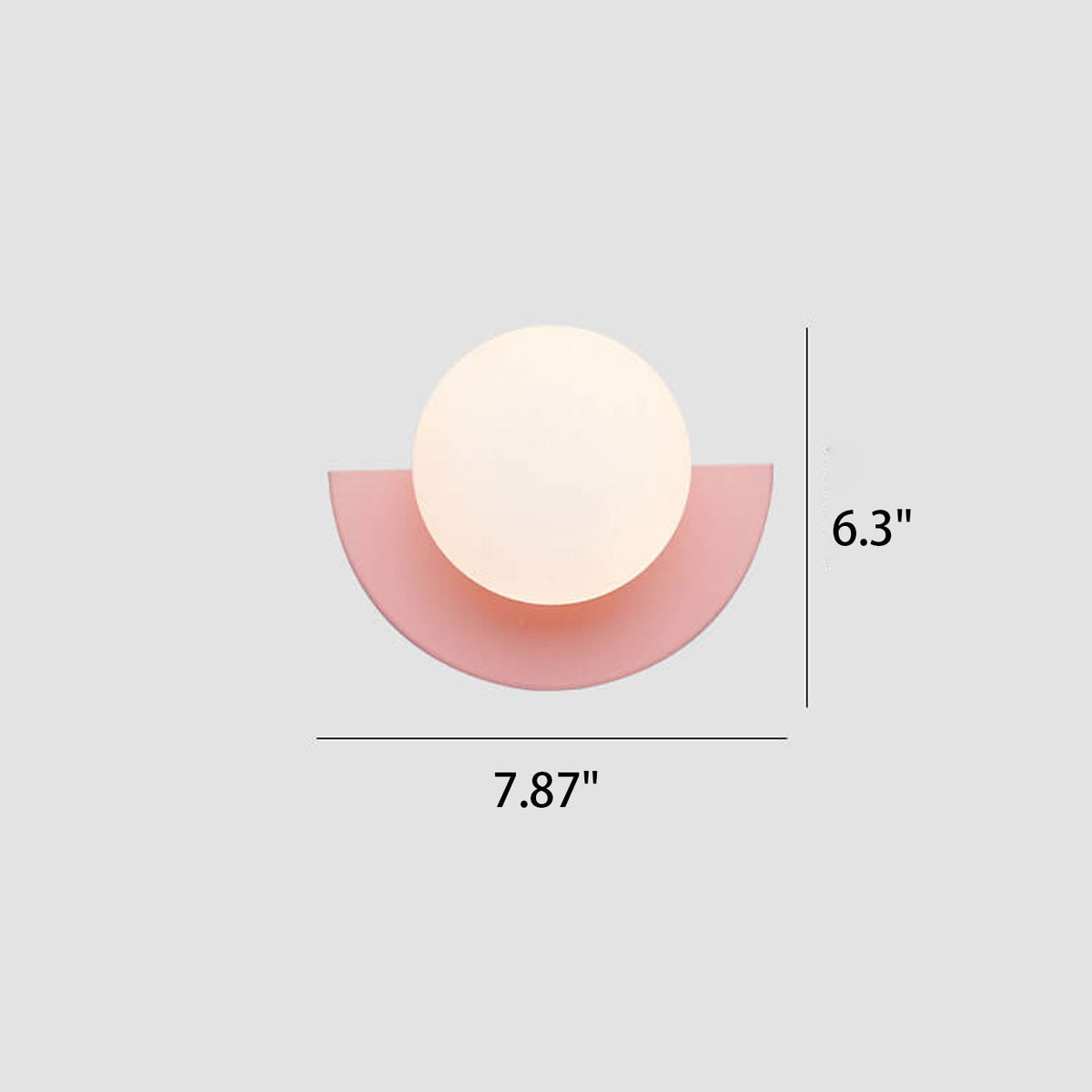Modern Minimalist 1-Light Glass Wall Sconce with Colorful Spherical Semicircle Design
