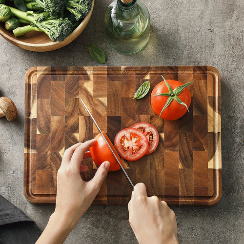 Cutting Board Premium Acacia Wood Splicing Kitchen Accessories Chopping Board Drain Water and Damp-Proof Kitchen Tools