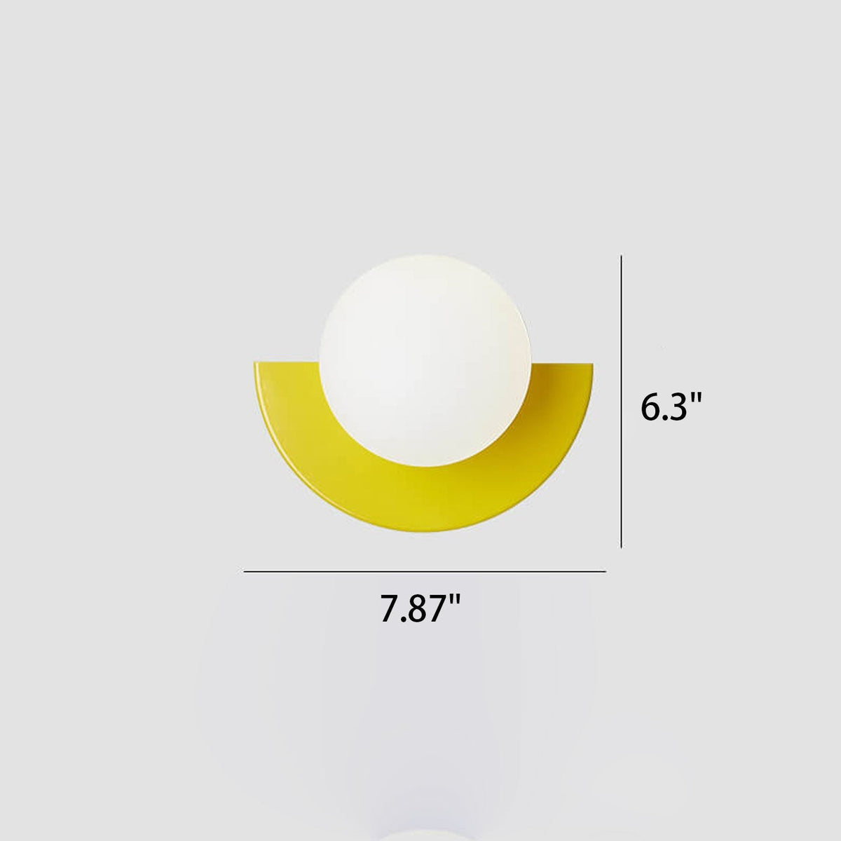 Modern Minimalist 1-Light Glass Wall Sconce with Colorful Spherical Semicircle Design