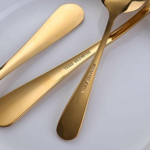 Gold Teardrop Flatware Set, 24 Piece