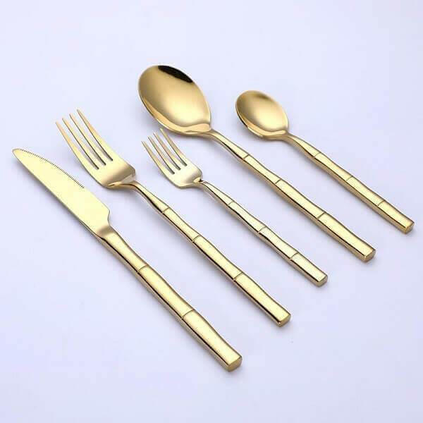 Bamboo Pattern Flatware Set, 24 Piece