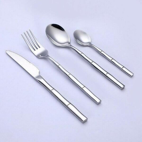 Bamboo Pattern Flatware Set, 24 Piece