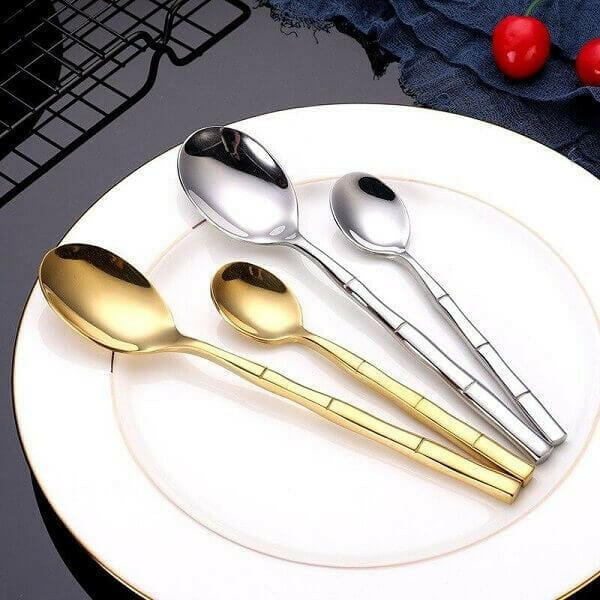 Bamboo Pattern Flatware Set, 24 Piece