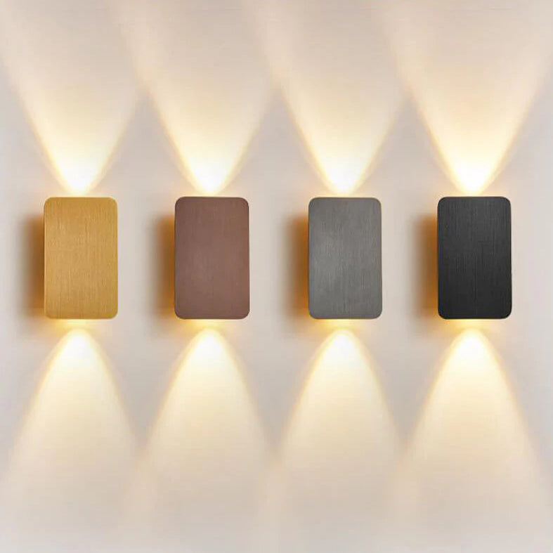 Nordic Minimalist Aluminum Rectangular Flat Panel 2-Light LED Wall Sconce