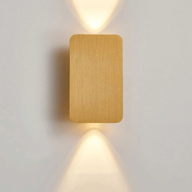 Nordic Minimalist Aluminum Rectangular Flat Panel 2-Light LED Wall Sconce