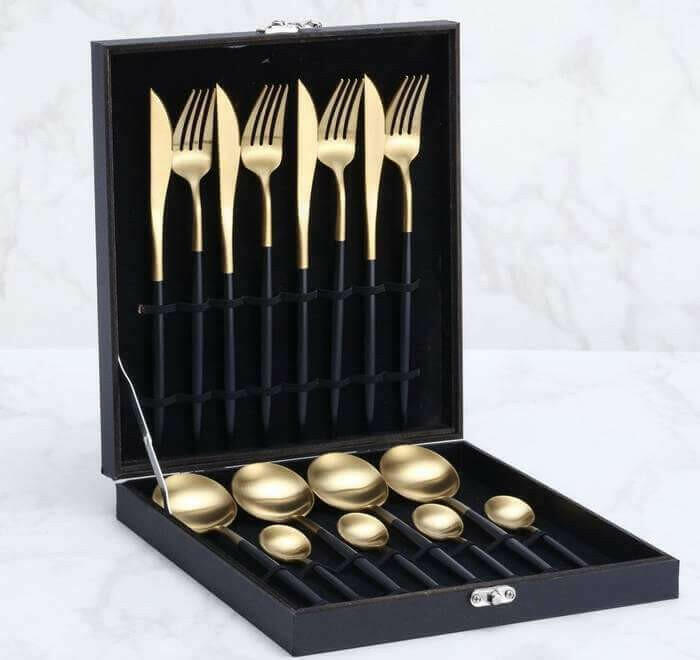 Gold Flatware Set, 4 or 16 Piece