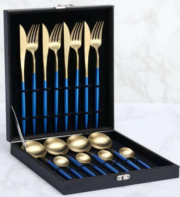 Gold Flatware Set, 4 or 16 Piece