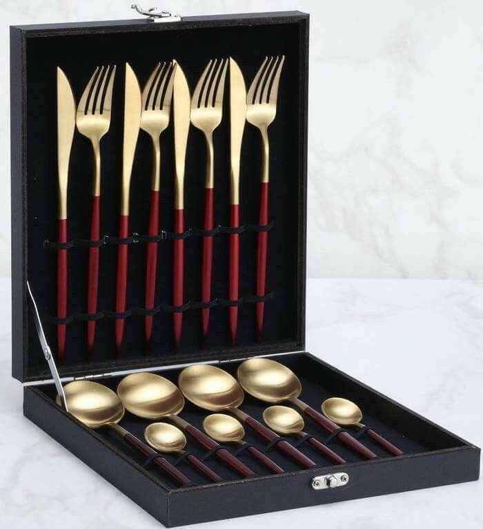 Gold Flatware Set, 4 or 16 Piece