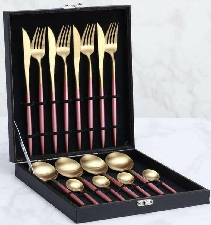 Gold Flatware Set, 4 or 16 Piece
