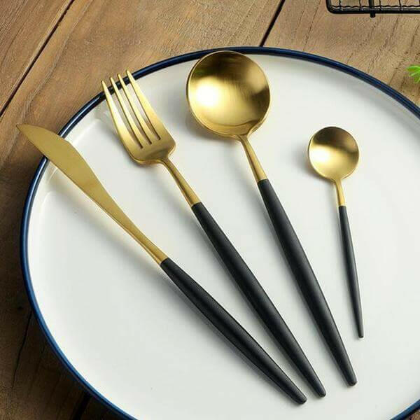 Gold Flatware Set, 4 or 16 Piece
