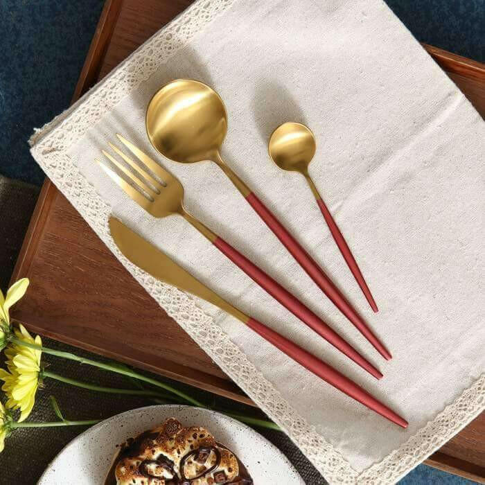 Gold Flatware Set, 4 or 16 Piece