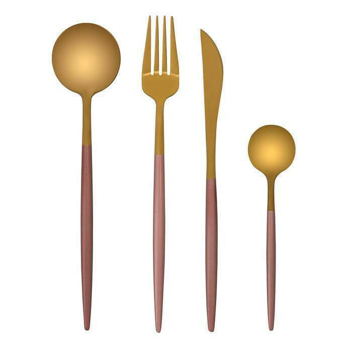 Gold Flatware Set, 4 or 16 Piece