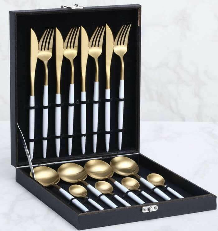 Gold Flatware Set, 4 or 16 Piece