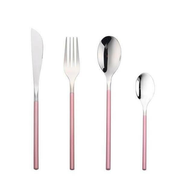 Colored Handle Flatware Set, 4 Piece