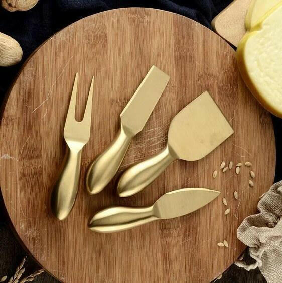 Gold Cheese Knife Set, 4 Piece
