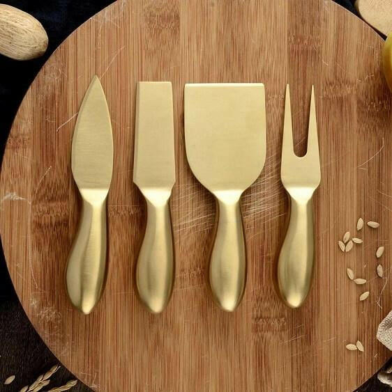 Gold Cheese Knife Set, 4 Piece