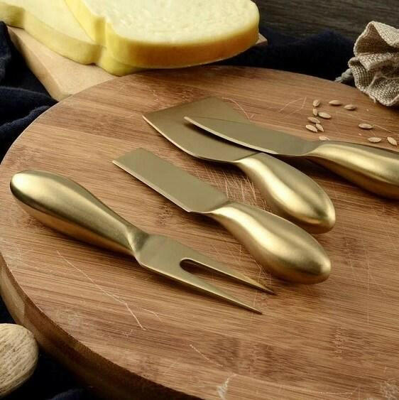 Gold Cheese Knife Set, 4 Piece