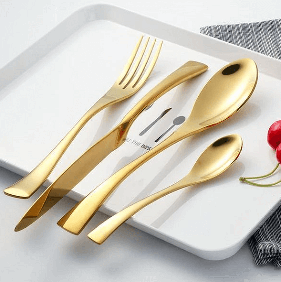 Metallic Flatware Set, 4 Piece