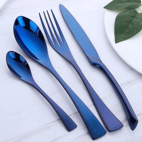 Metallic Flatware Set, 4 Piece