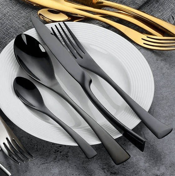 Metallic Flatware Set, 4 Piece