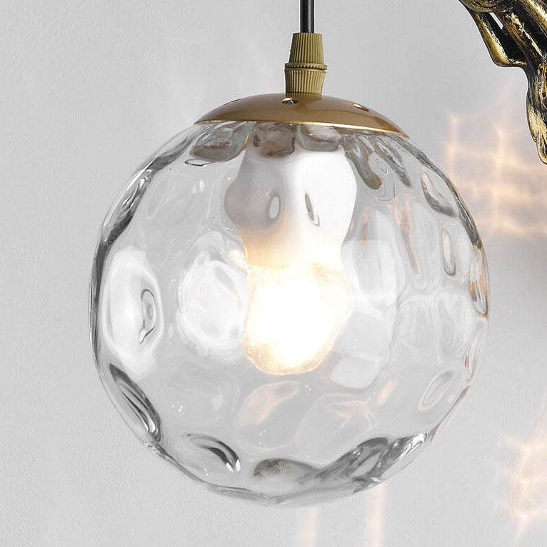 Vintage Rustic Mermaid Orb Wall Sconce – 1-Light Accent Lamp