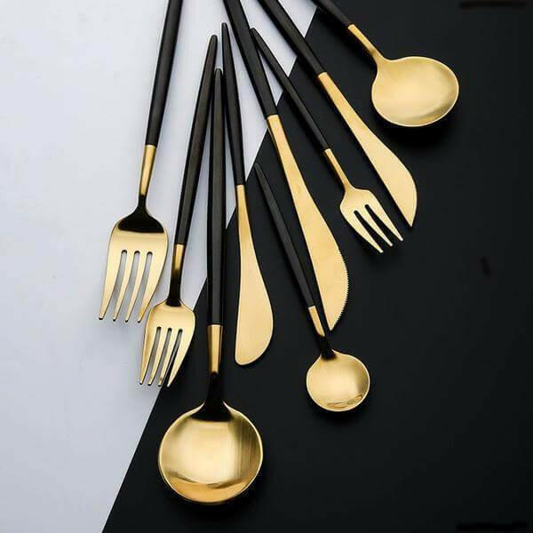 Matte Black Silverware Set, 4 or 16 Piece