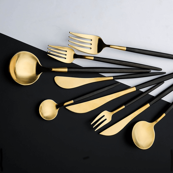 Matte Black Silverware Set, 4 or 16 Piece