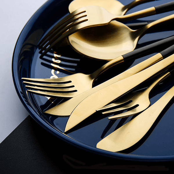 Matte Black Silverware Set, 4 or 16 Piece