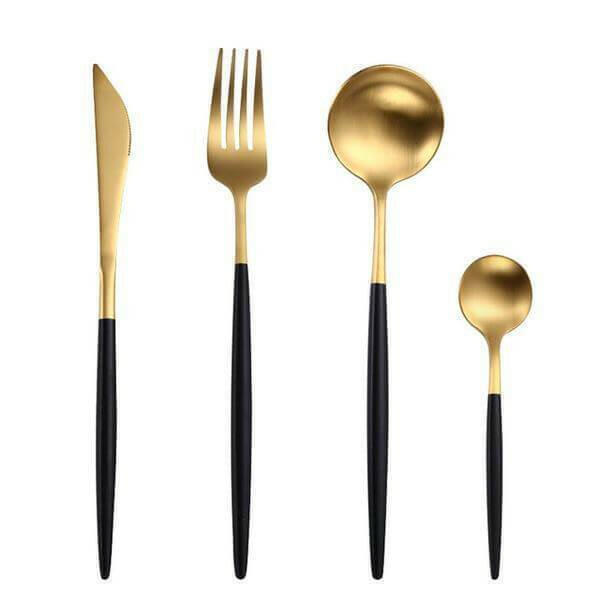 Matte Black Silverware Set, 4 or 16 Piece